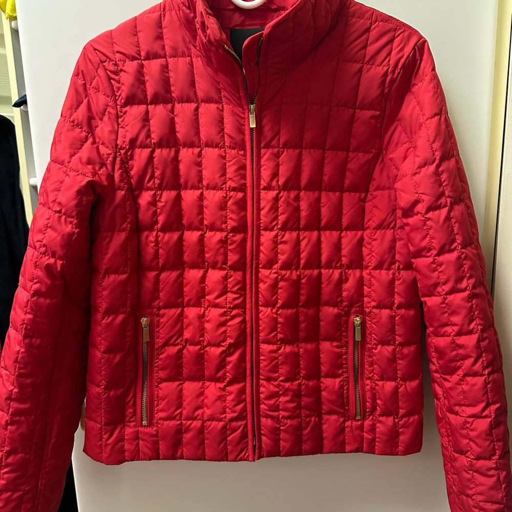 J. Crew Red Quilted Puffer Jacket